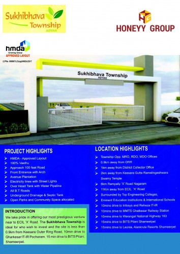 Sukhibhava Town Ship project details - Bhongir